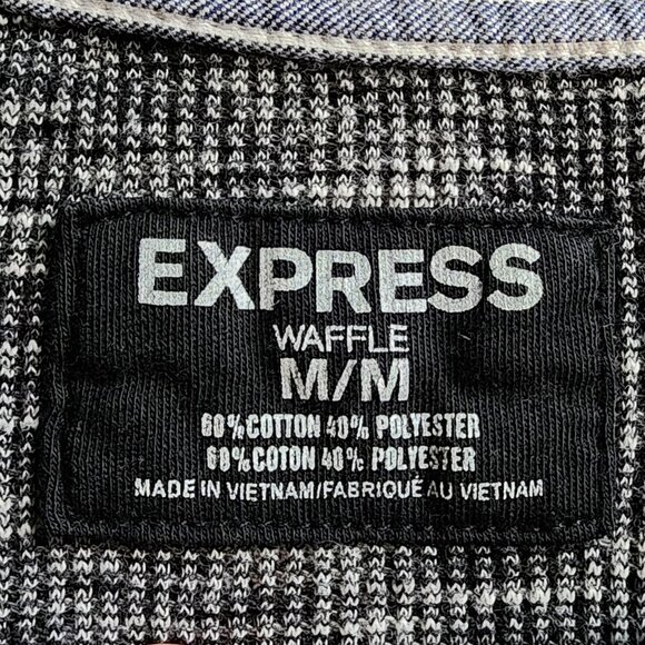 Express Gray Waffle Knit Jersey Size Medium - Picture 7 of 14